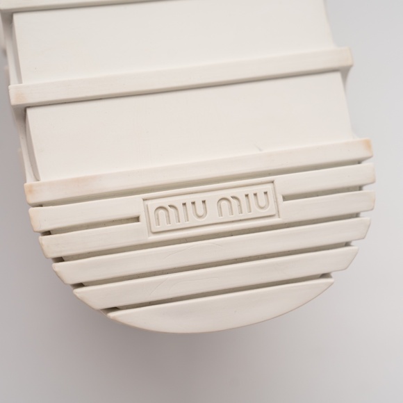 size 40eu 10 US Miu Miu Logo Platform Sneakers Black White - Picture 12 of 16